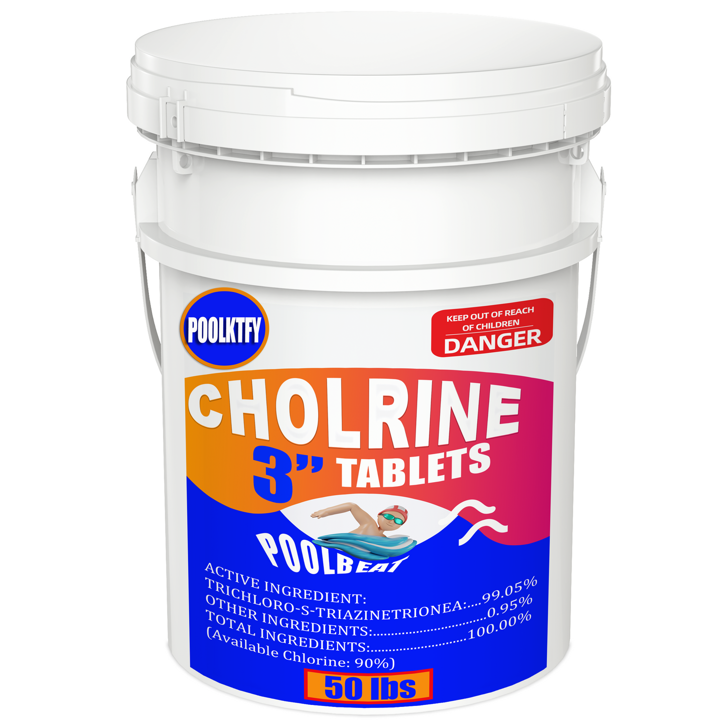 3Inch 50lbs Chlorine Tablets for Swimming Pools, Kills Bacteria and Stops Algae, Slow Dissolving,Exclusive Protective Packaging,Pool Chlorine Tablets