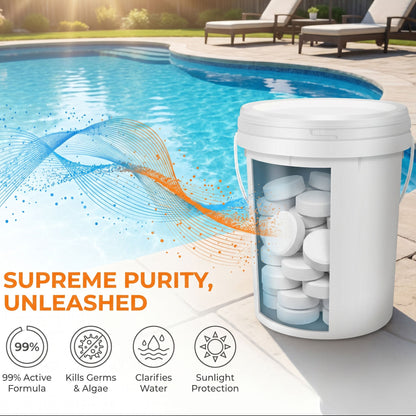 50 Pounds 3 Inch Stabilized Chlorine Tablets for Sanitizing Swimming Pools