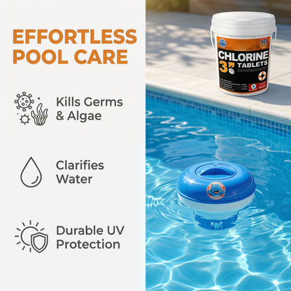 50 Pounds 3 Inch Stabilized Chlorine Tablets for Sanitizing Swimming Pools