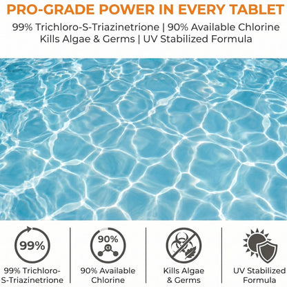 50 Pounds 3 Inch Stabilized Chlorine Tablets for Sanitizing Swimming Pools